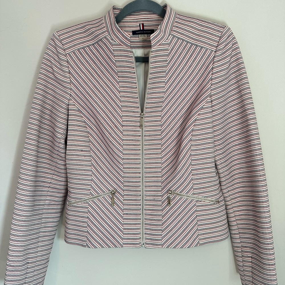 Tommy Hilfiger Red, White, and Blue Patterned Jacket